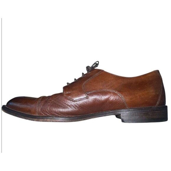 BOSTONIAN FLORENTINE BROWN LEATHER CAP TOE OXFORDS SHOES US MENS SIZE 10 - Picture 3 of 7